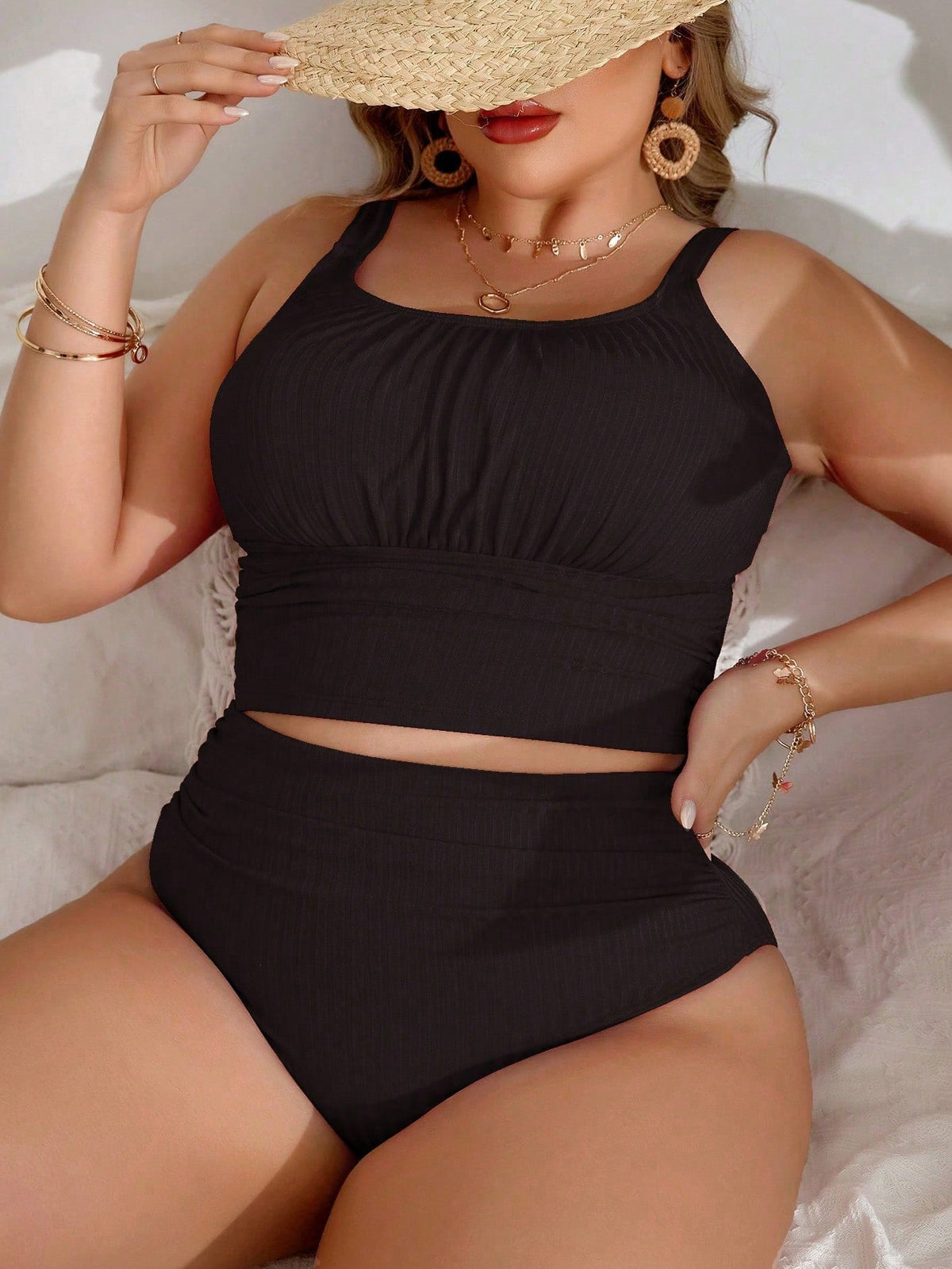 Tankini Feminino Plissado Geisiele