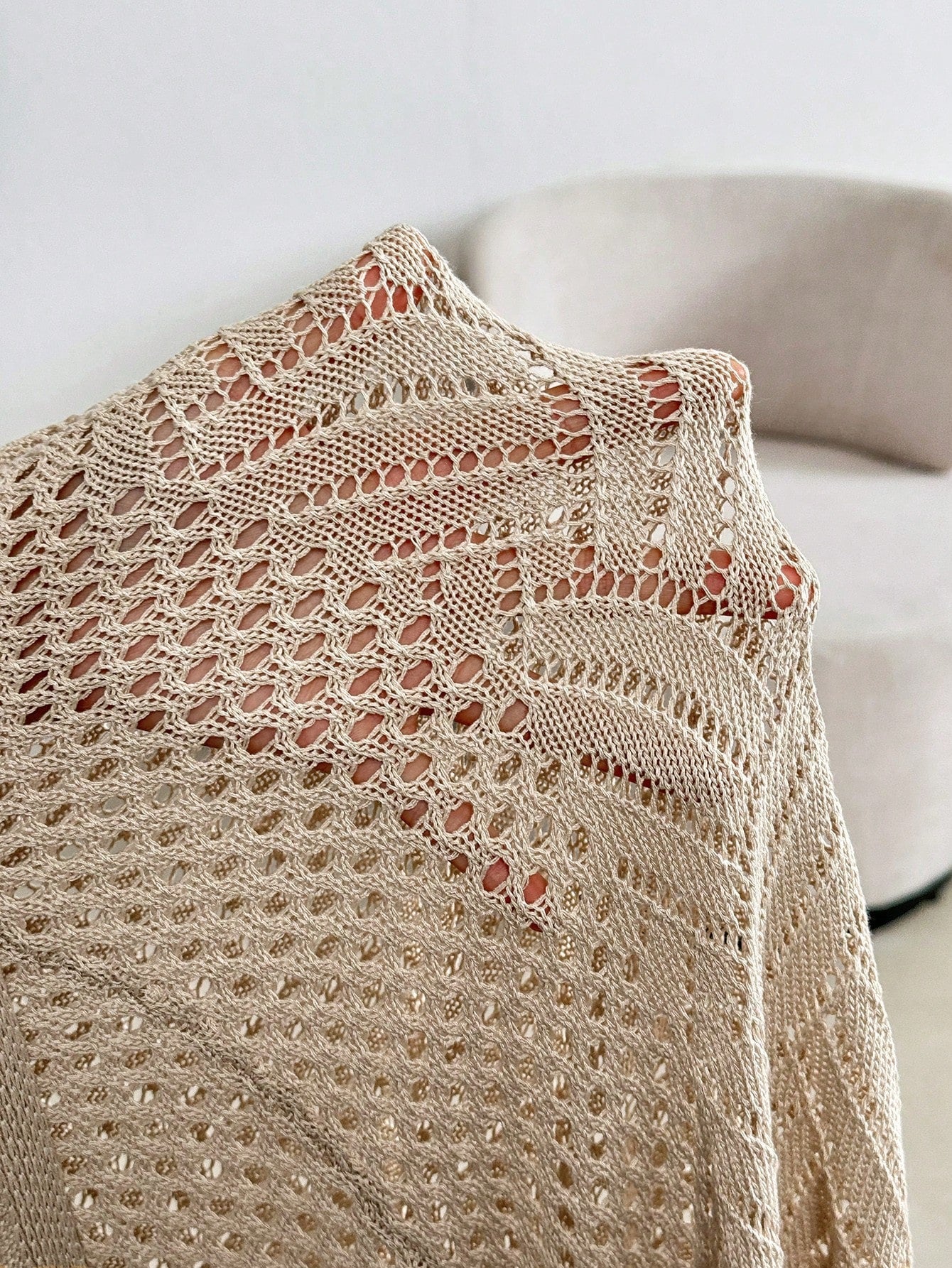 Cardigan Feminina de Praia com Efeito Vazado Nicole