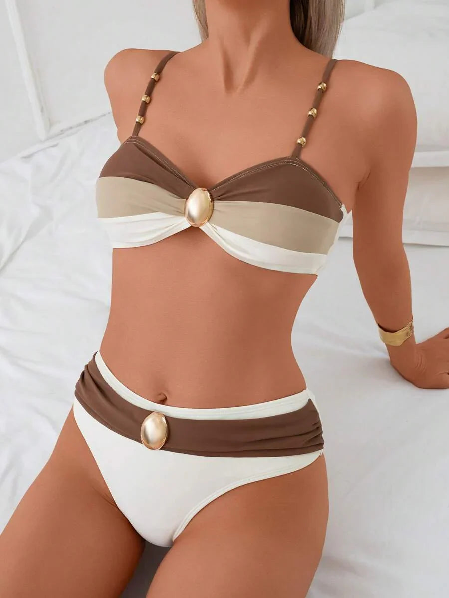 Biquíni Luxo Mediterrâneo com Detalhe Central