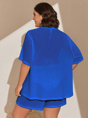 Conjunto de 2 Peças Feminino de Praia com Modelagem Solta e Shorts de Cobertura - Dália